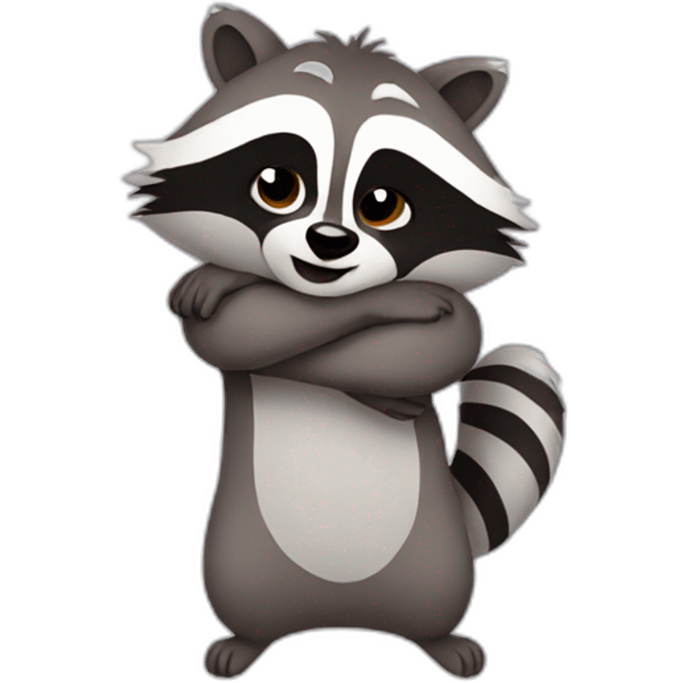 racoon emoji hug emoji