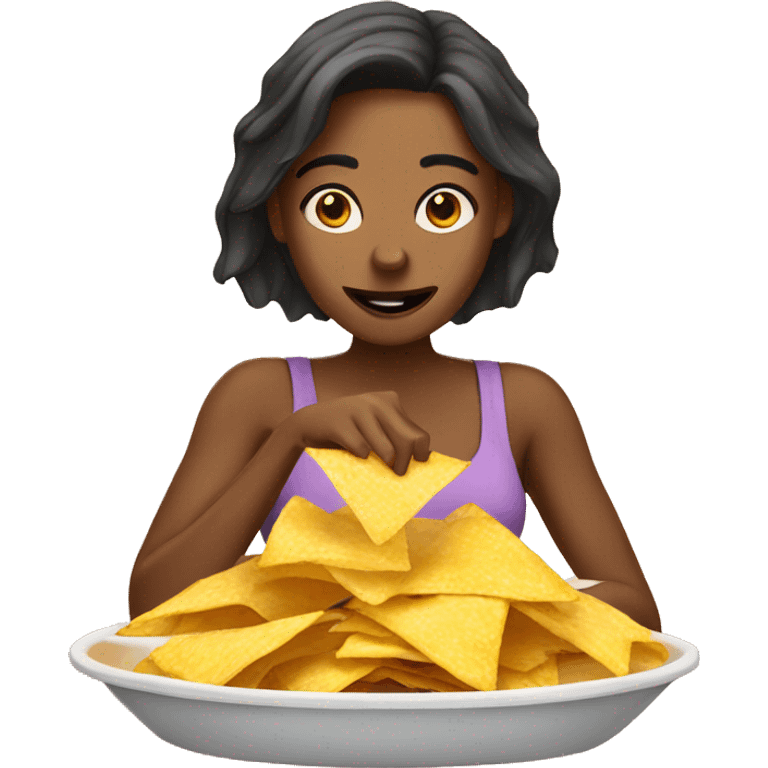 girl eating nachos  emoji