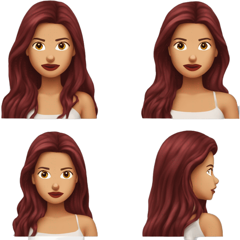 Adriana lima in 90s long dark red hair emoji