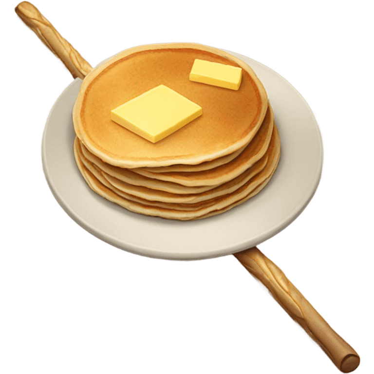 Pancake with a stick of butter  emoji