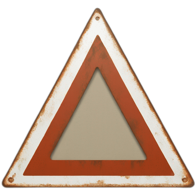 Rusty red triangle road sign emoji