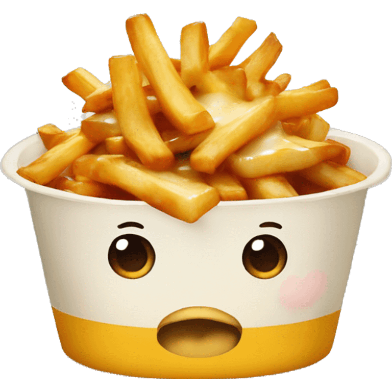 Poutine qui mange une poutine emoji