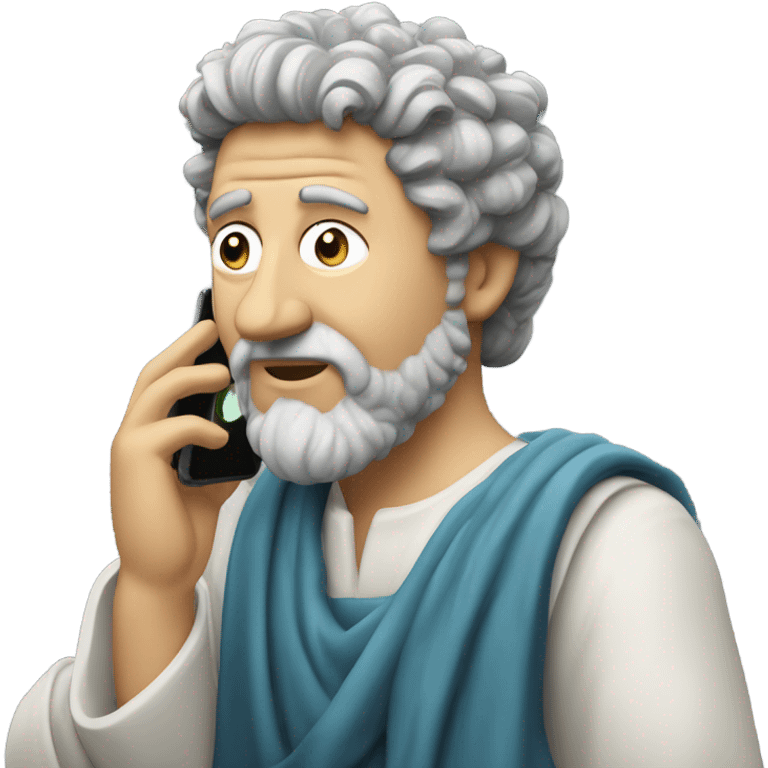 marcus aurelius talking on the phone emoji