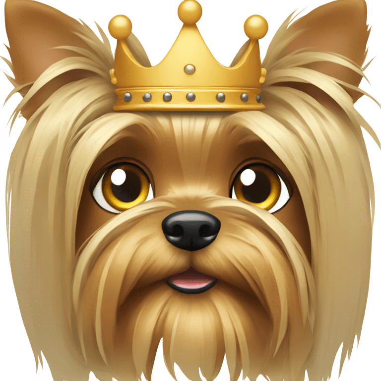 Old Yorkshire terrier with crown emoji