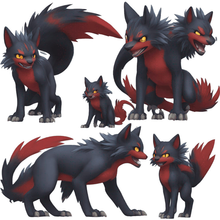 Nargacuga-Litten-Zoroark full body emoji