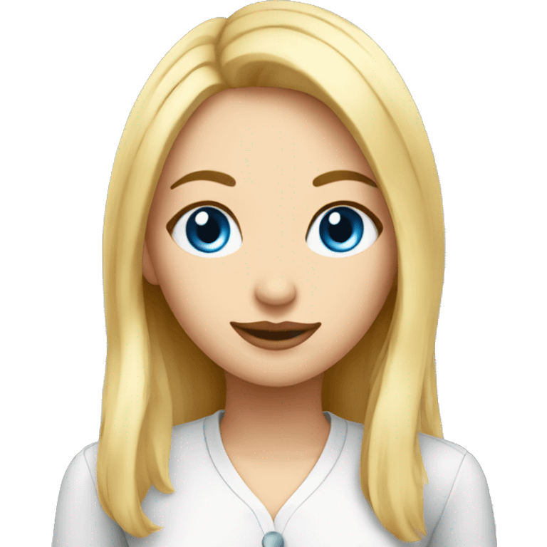 blong girl with blue eyes working at profitero emoji