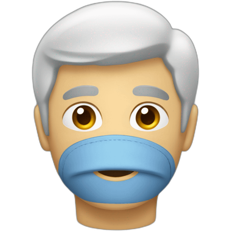 Homme tête dans coude et bras levé emoji