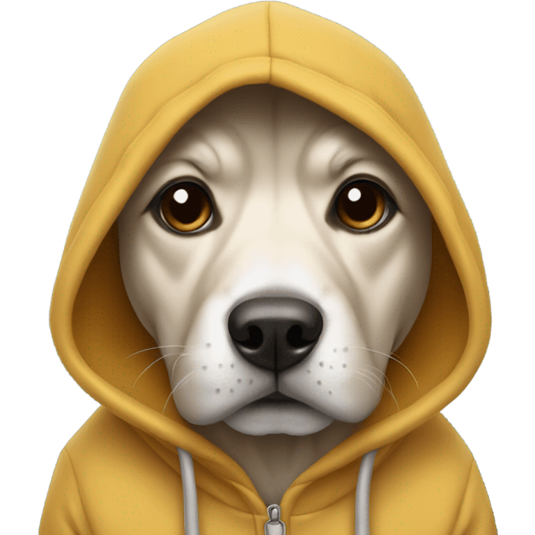 Dog  wearing a hoodie  emoji