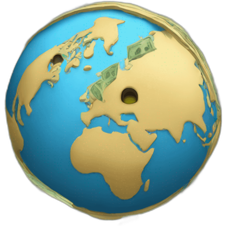 Globe with stack of money emoji