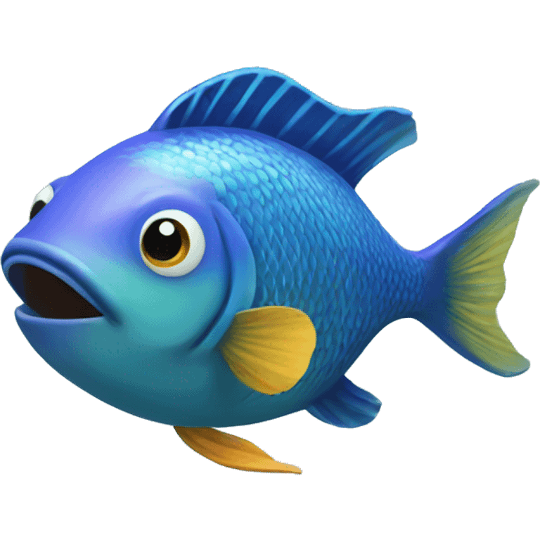 Fish swimming in aquatic life  emoji