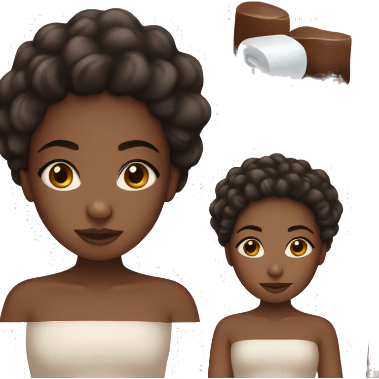 A black girl with brown eyes at the spa emoji