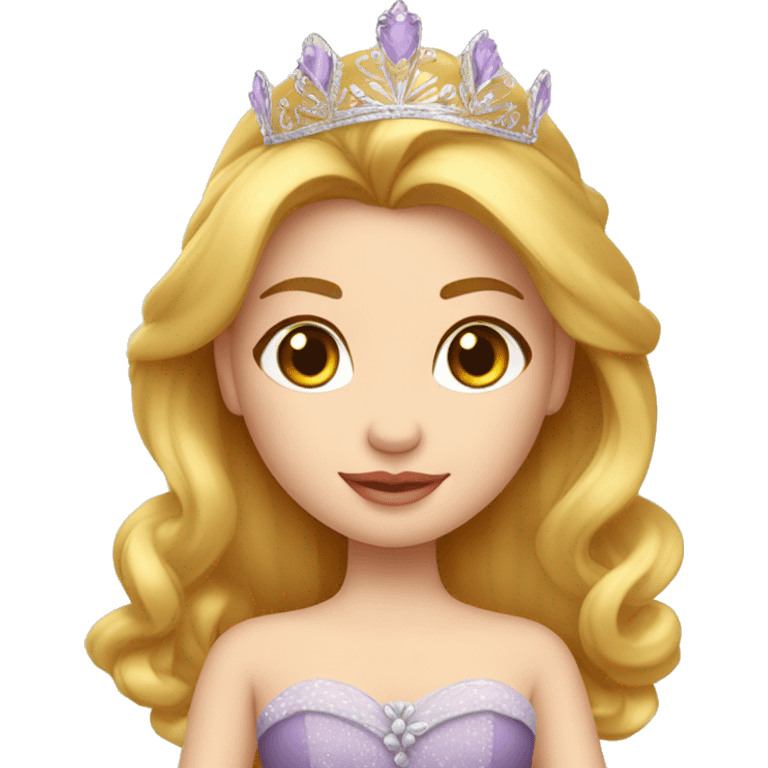 Muñeca estilo Disney con vestido de princesa pelo rubio con tirabuzón  emoji