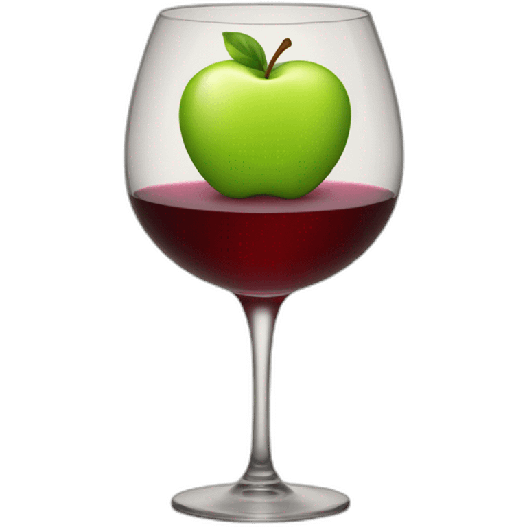 apple in a wine glass emoji