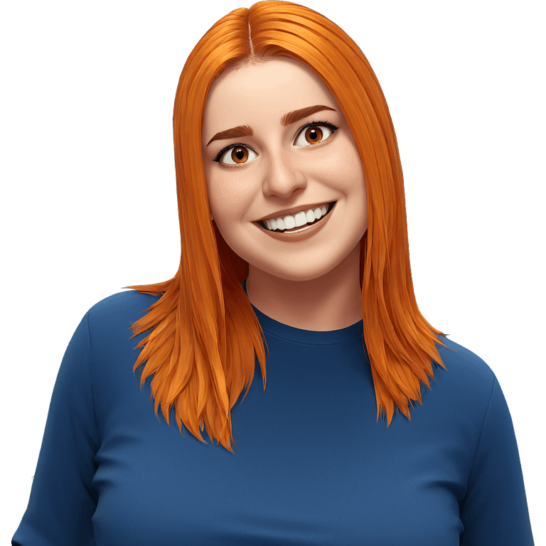 smiling girl with orange hair emoji