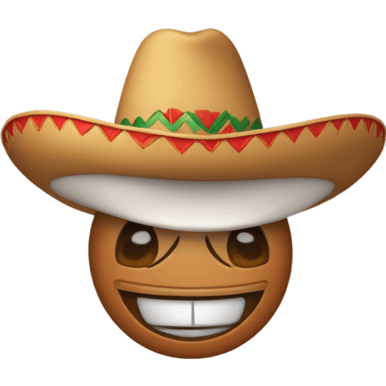 mad iphone emojie with a mexican hat emoji