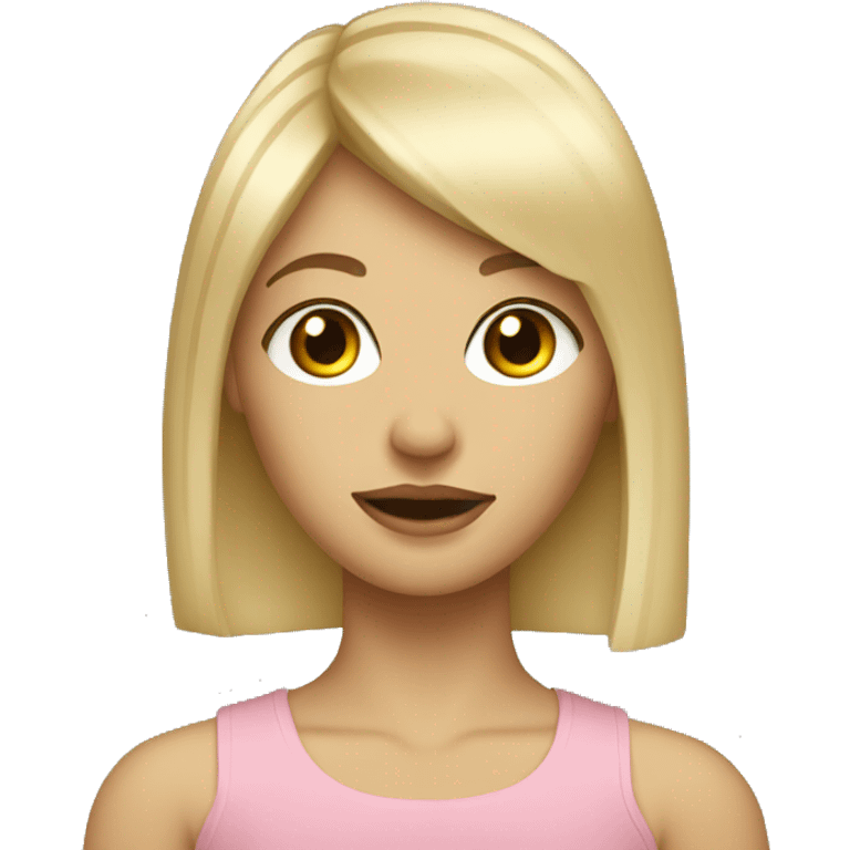 Blonde girl with elongated bangs emoji