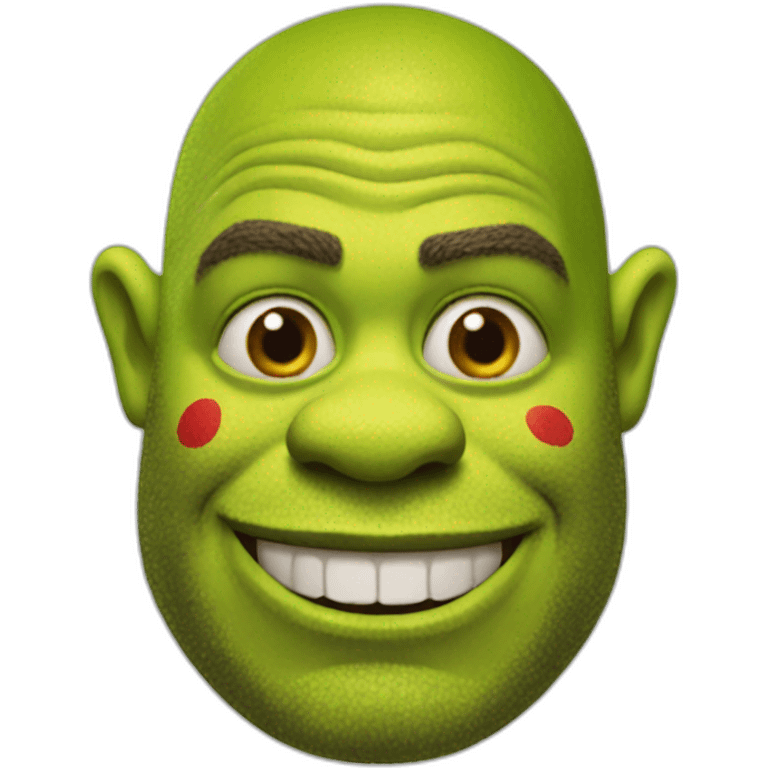 Shrek with clown makeup emoji