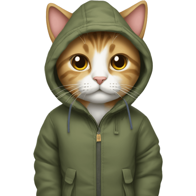 Cat wearing a parka emoji