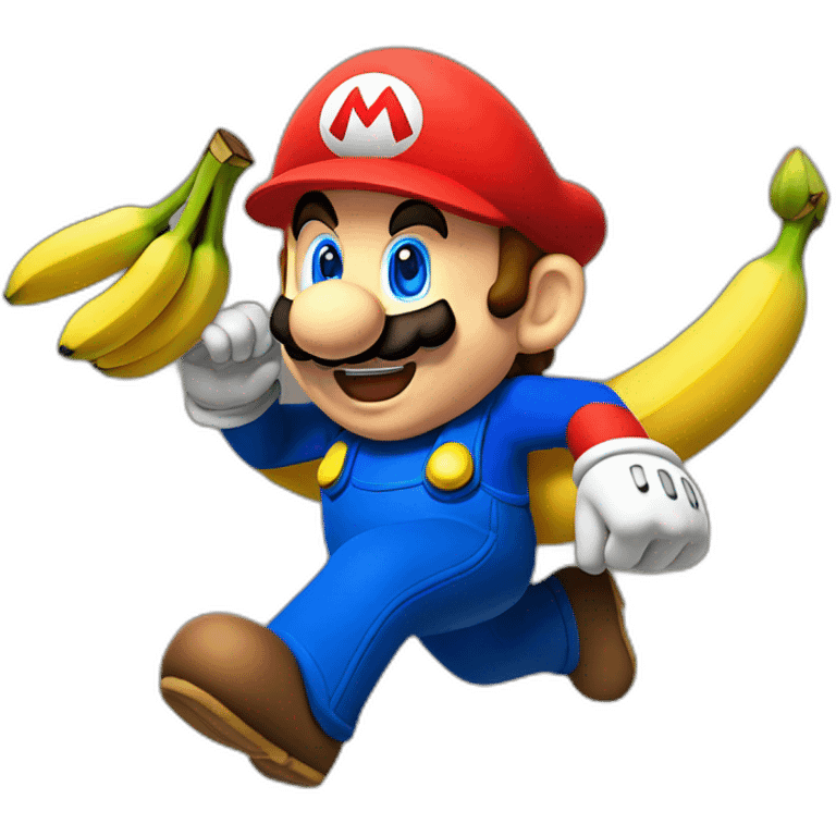 Mario qui glisse sur une banane emoji