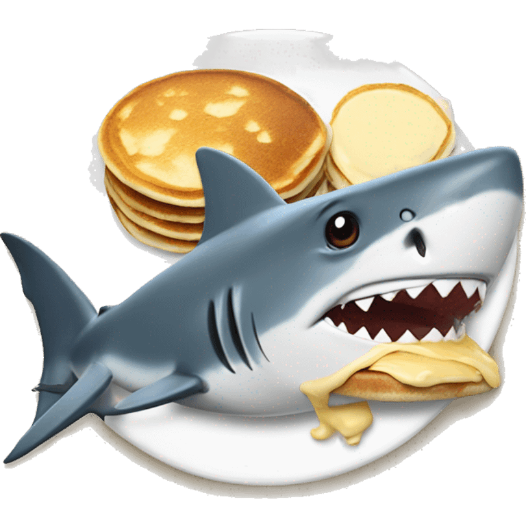 shark eating pancakes  emoji