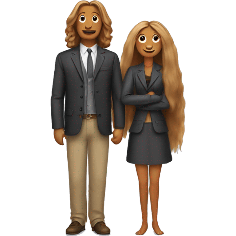 Couple with two long-haired dachshunds emoji