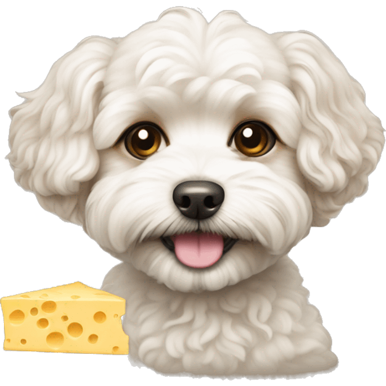 maltipoo dog with cheese  emoji