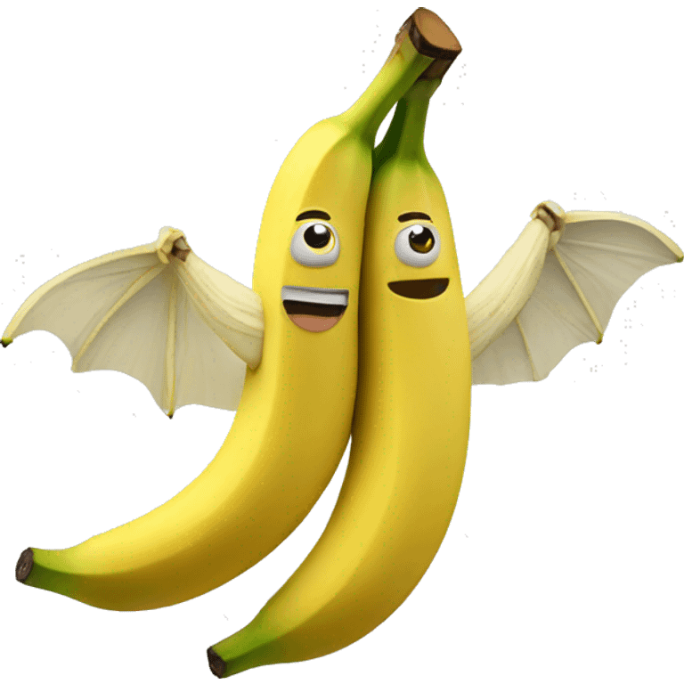 Fliyng banana with face and arms and legs  emoji