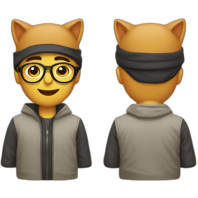 man wearing glasses with cat hat emoji