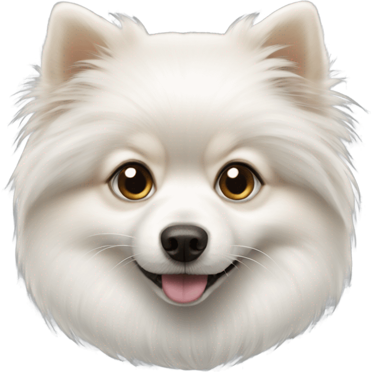 White pomeranian dog  emoji