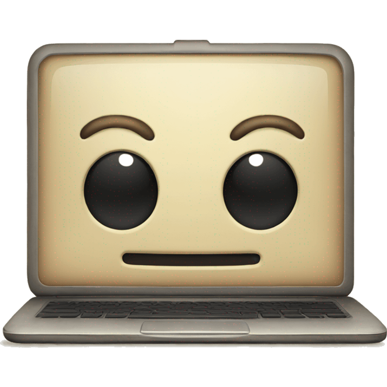 laptop with bug vintage emoji