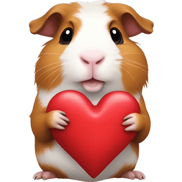 Guinea pig holding heart emoji