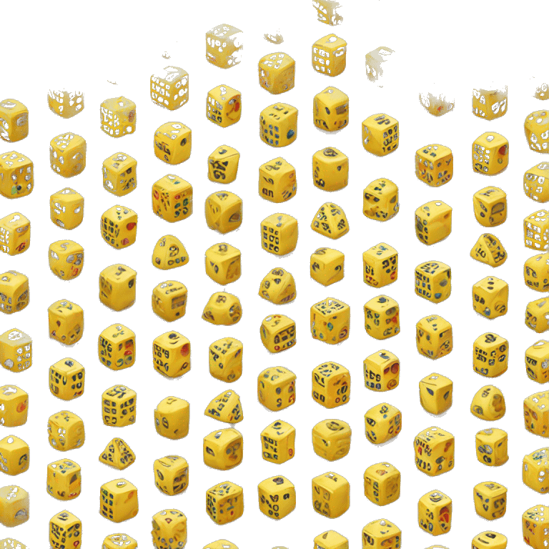 gold rainbow dice. emoji