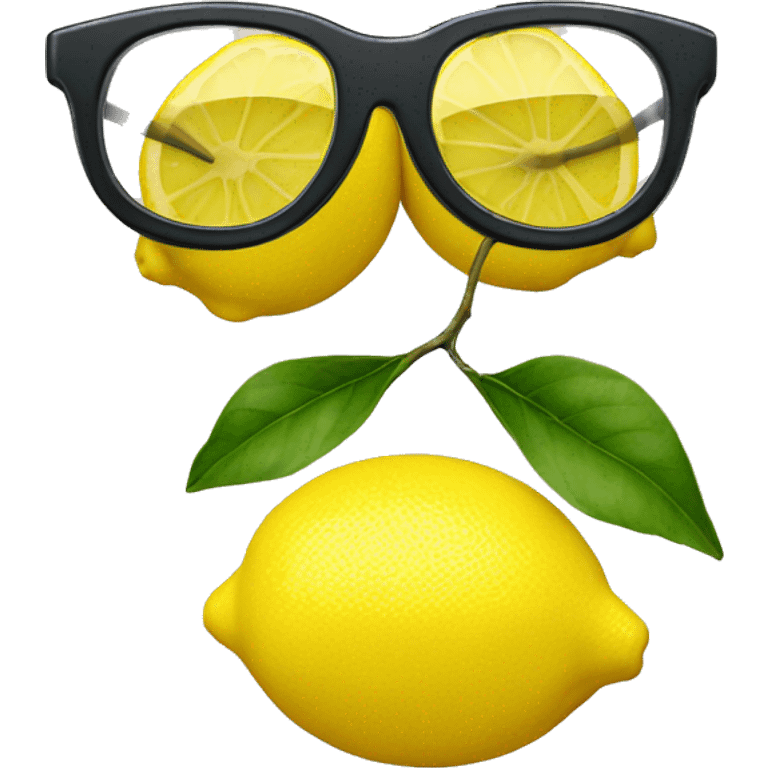 Lemon with a pair of glasses and nothing else emoji