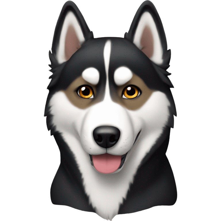 Husky brown black emoji