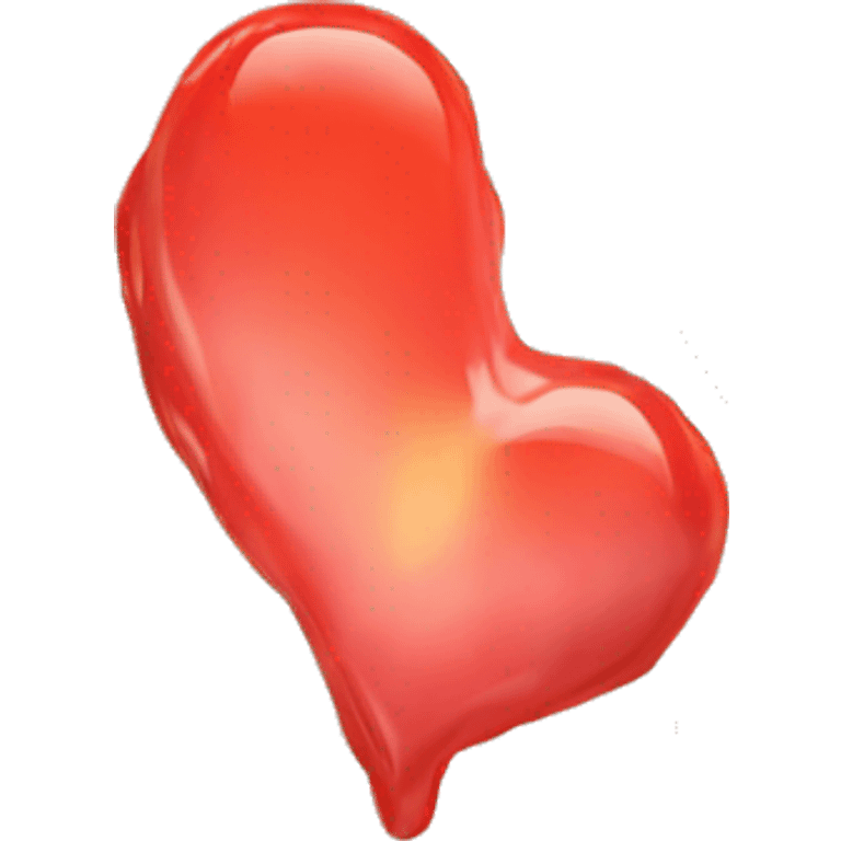 bleeding red heart shape glowing red-orange emoji