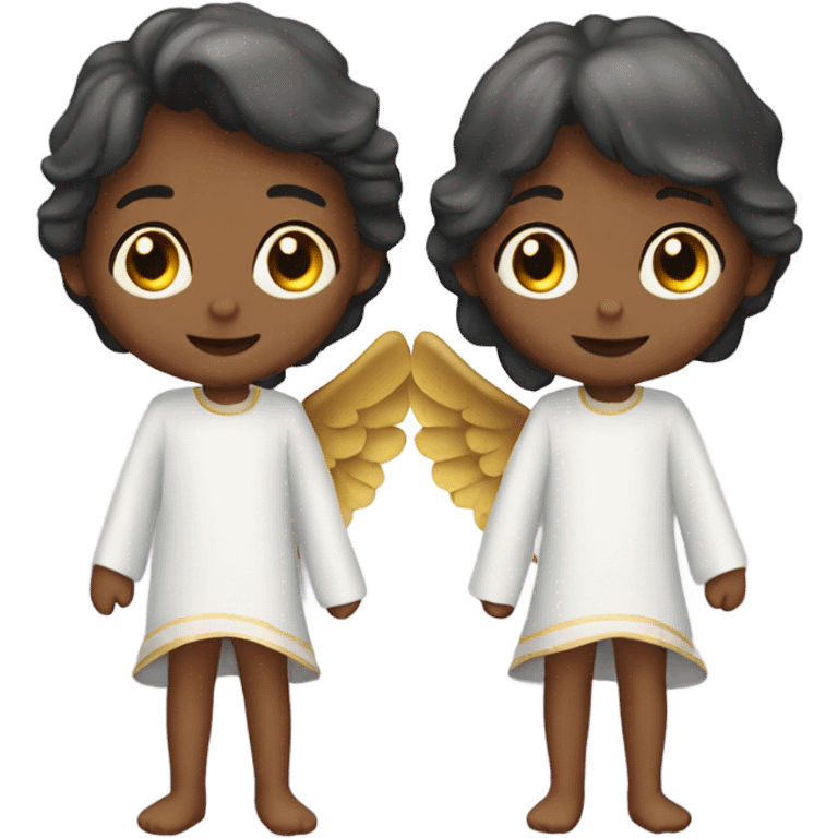 Two angels boy and girl emoji