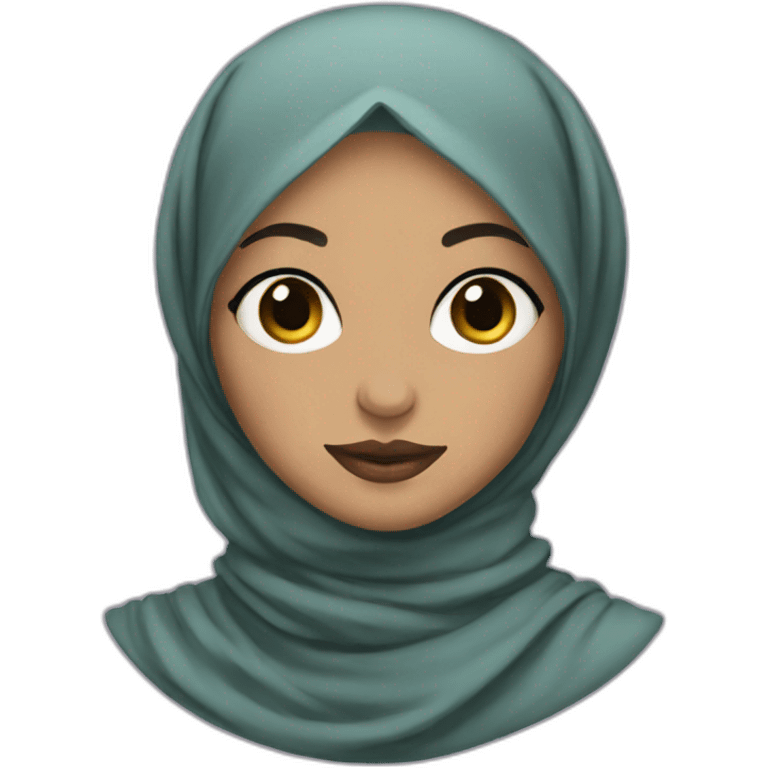 Hijabi with a face tattoo emoji