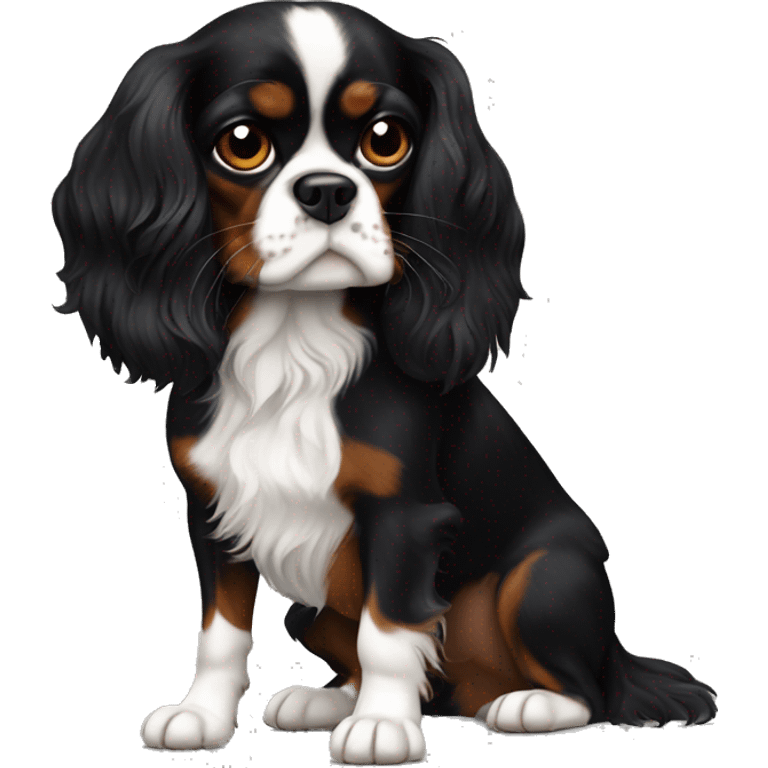 Completely Black cavalier King Charles spaniel emoji