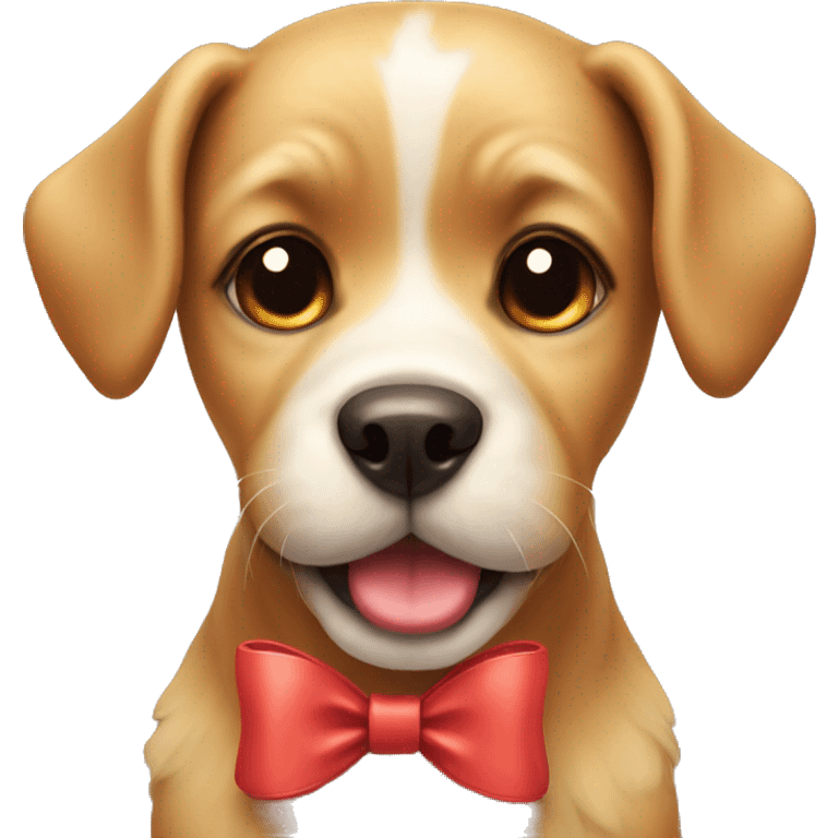 Cute dog with bow emoji