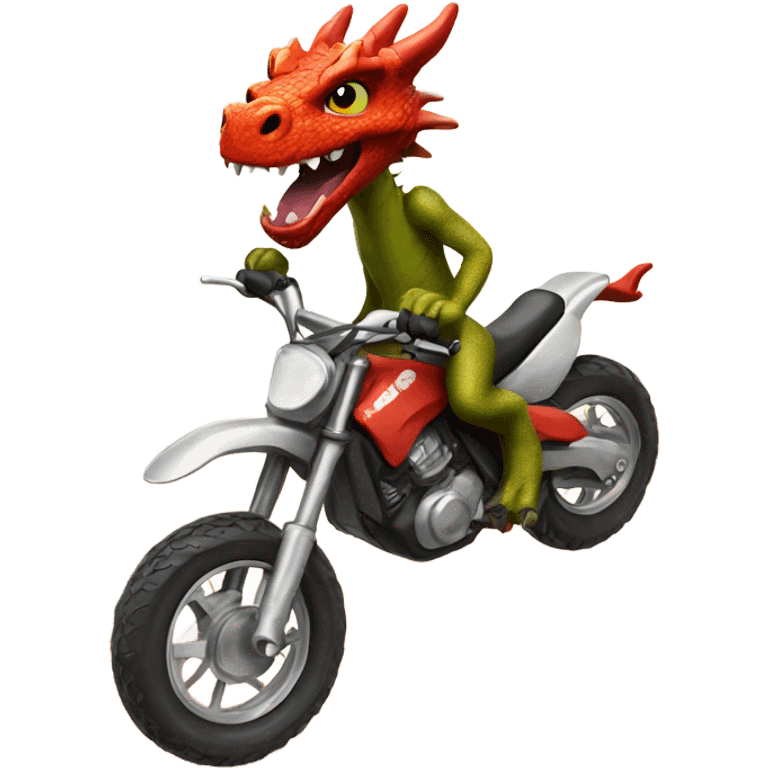 Dragon riding dirt bike emoji