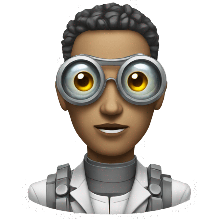 Psychotherapist cyborg with artificial eye emoji