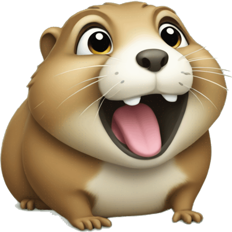 Gopher with funny face emoji