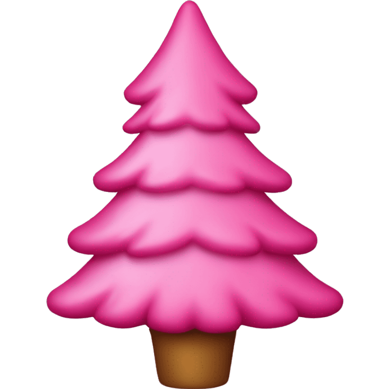 Pink Christmas tree with decoration  emoji