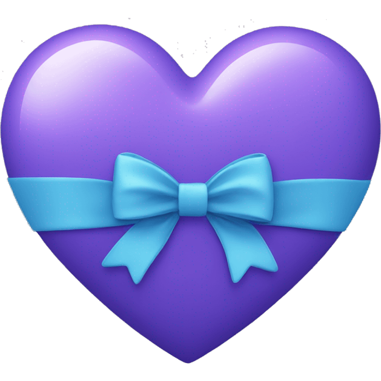 purple and blue heart with a bow emoji