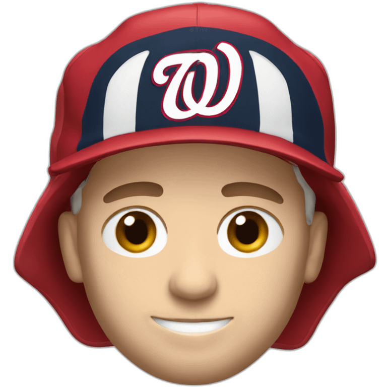 White Man with Washington nationals hat emoji