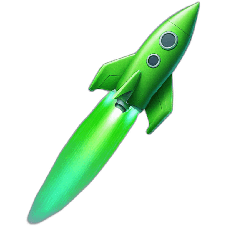 green neon rocket emoji