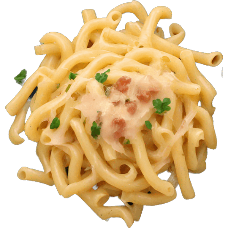 pasta carbonara in a black plate  emoji