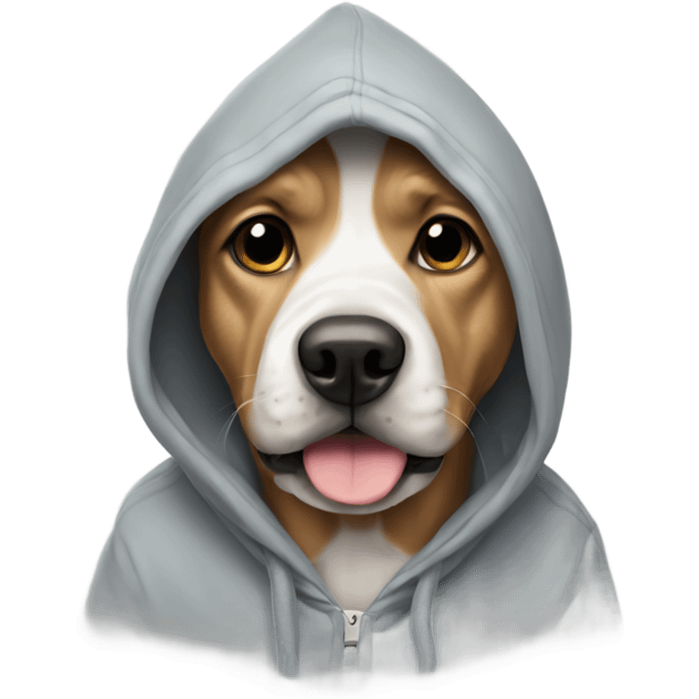 Dog wearing hoodie emoji