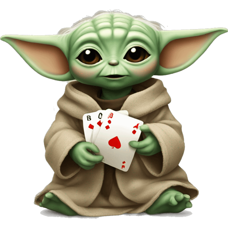 Baby yoda playing cards emoji