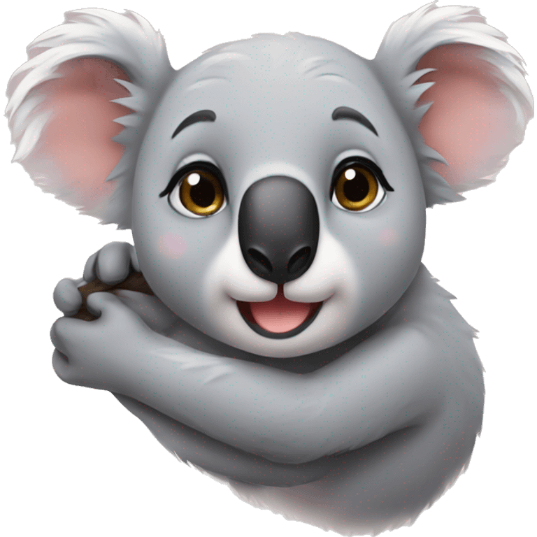 cute koala kiss emoji